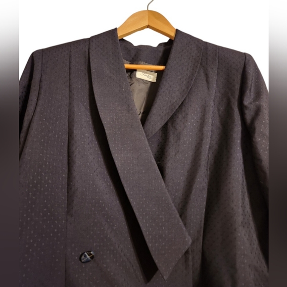 Vintage Navy Blue Tuxedo Style Trench Coat - Picture 2 of 6